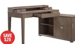 The Brick Jude 55 Reversible Office Desk with 3-Drawers & Cabinet- Hazelnut offer