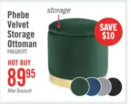 The Brick Phebe 16.5 Storage Ottoman with Gold Trim Base - Green offer