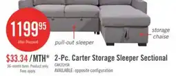 The Brick Carter 2-Piece Right-Facing Linen-Look Fabric Sleeper Sectional with Storage Chaise - Solis Grey offer