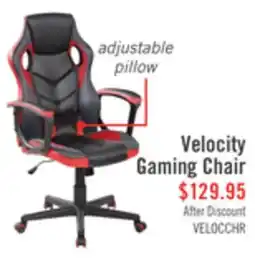 The Brick Velocity 24 Ergonomic Gaming Chair - Black & Red offer