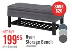 The Brick Ryan 43.5 Storage Bench with Bottom Shelf - Dark Grey offer