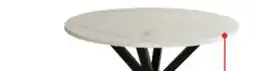 The Brick Verona Dining Table with Culture Marbled Top, Metal, Geometric Base, 42W Round - White offer