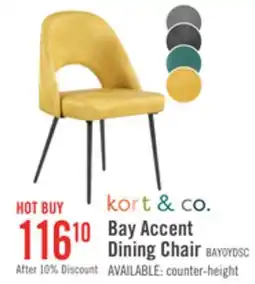 The Brick Kort & Co. Bay Dining Chair with Vegan Leather Fabric, Metal - Mustard offer