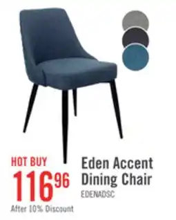 The Brick Eden Dining Chair with Linen-Look Fabric, Metal - Blue offer