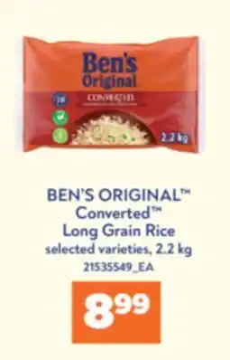 Real Canadian Superstore BEN'S ORIGINAL CONVERTED LONG GRAIN RICE, 2.2 KG offer