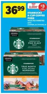 Real Canadian Superstore STARBUCKS K-CUP COFFEE PODS, 44'S offer