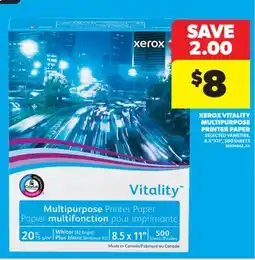 Real Canadian Superstore XEROX VITALITY MULTIPURPOSE PRINTER PAPER, 8.5 X11, 500 SHEETS offer