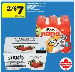 Real Canadian Superstore IÖGO NANO, 6X93ML OR SIGGI'S SKYR, 4X100G YOGURT offer