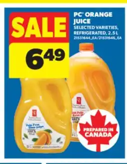 Real Canadian Superstore PC ORANGE JUICE, 2.5 L offer