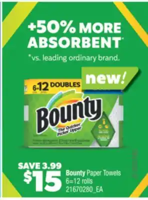 Real Canadian Superstore Bounty Paper Towels, 6 = 12 rolls offer