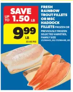 Real Canadian Superstore FRESH RAINBOW TROUT FILLETS OR MSC HADDOCK FILLETS offer