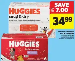 Real Canadian Superstore HUGGIES ECONO PACK DIAPERS, SIZE N-7 60-200'S offer