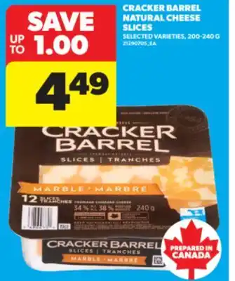 Real Canadian Superstore CRACKER BARREL NATURAL CHEESE SLICES, 200-240 G offer