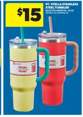 Real Canadian Superstore PC STELLA STAINLESS STEEL TUMBLER, 40 OZ offer