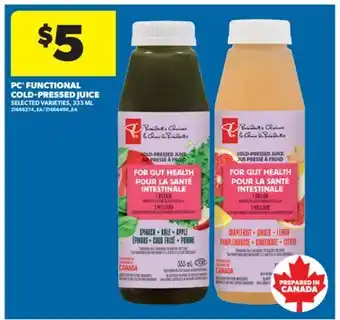 Real Canadian Superstore PC FUNCTIONAL COLD-PRESSED JUICE, 333 ML offer