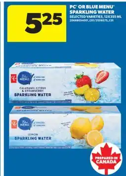 Real Canadian Superstore PC OR BLUE MENU SPARKLING WATER, 12X355ML offer