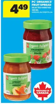 Real Canadian Superstore PC ORGANICS FRUIT SPREAD, 365 ML offer