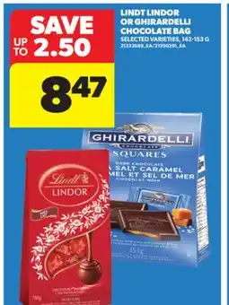 Real Canadian Superstore LINDT LINDOR OR GHIRARDELLI CHOCOLATE BAG, 142-153 G offer