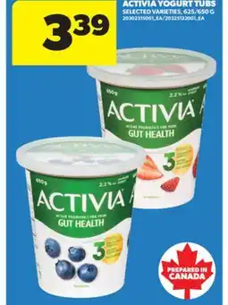 Real Canadian Superstore ACTIVIA YOGURT TUBS, 625/650 G offer