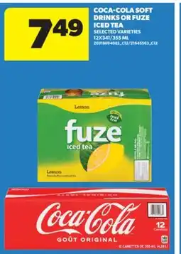 Real Canadian Superstore COCA-COLA SOFT DRINKS OR FUZE ICED TEA, 12X341/355 ML offer