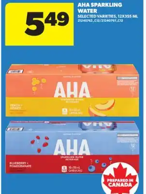 Real Canadian Superstore AHA SPARKLING WATER, 12X355 ML offer