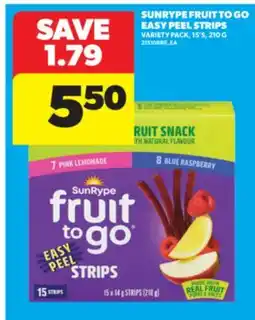 Real Canadian Superstore SUNRYPE FRUIT TO GO EASY PEEL STRIPS, 15' S, 210 G offer