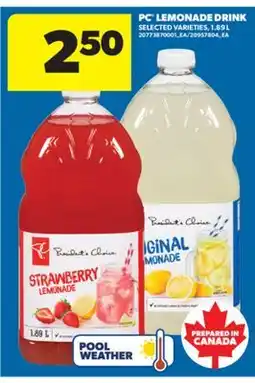 Real Canadian Superstore PC LEMONADE DRINK, 1.89 L offer