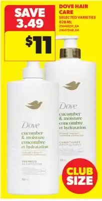 Real Canadian Superstore DOVE HAIR CARE, 828 ML offer