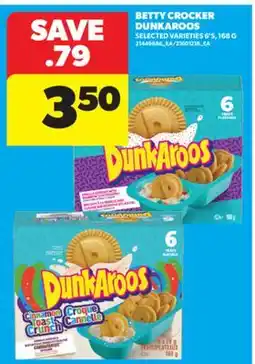 Real Canadian Superstore BETTY CROCKER DUNKAROOS, 6'S, 168 G offer