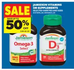 Real Canadian Superstore JAMIESON VITAMINS OR SUPPLEMENTS offer