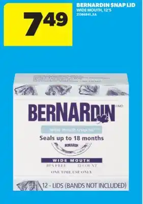 Real Canadian Superstore BERNARDIN SNAP LID, 12' S offer