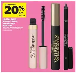 Real Canadian Superstore L'ORÉAL PARIS SHADOW STICK, EYELINER OR MASCARA offer