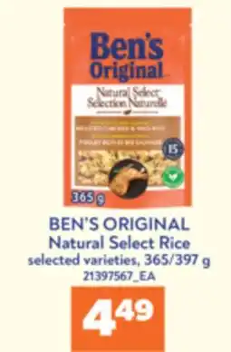 Real Canadian Superstore BEN'S ORIGINAL Natural Select Rice, 365/397 g offer