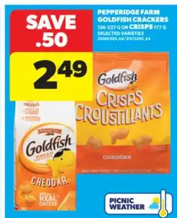 Real Canadian Superstore PEPPERIDGE FARM GOLDFISH CRACKERS, 156-227 G OR CRISPS, 177 G offer