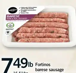 Fortinos FORTINOS BARESE SAUSAGE offer