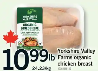 Fortinos YORKSHIRE VALLEY FARMS ORGANIC CHICKEN BREAST offer