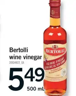 Fortinos BERTOLLI WINE VINEGAR, 500 ML offer