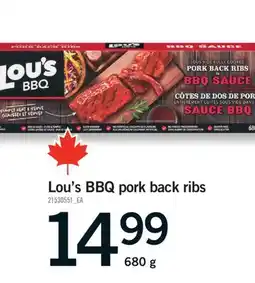 Fortinos LOU'S BBQ PORK BACK RIBS, 680 G offer