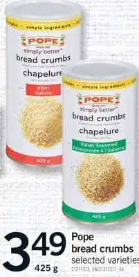 Fortinos POPE BREAD CRUMBS, 425 g offer