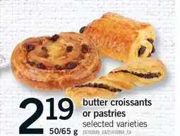 Fortinos BUTTER CROISSANTS OR PASTRIES, 50/65 g offer