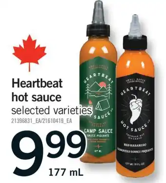 Fortinos HEARTBEAT HOT SAUCE, 177 mL offer