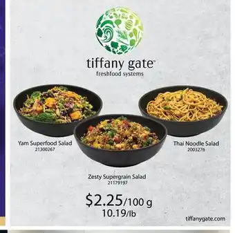Fortinos YAM SUPERFOOD SALAD, ZESTY SUPERGRAIN SALAD, THAI NOODLE SALAD offer