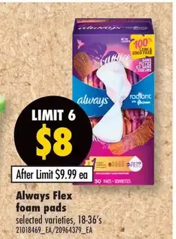 Fortinos ALWAYS FLEX FOAM PADS, 18-36'S offer