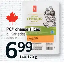 Fortinos PC CHEESE SLICES, 140-170 G offer