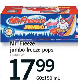 Fortinos MR. FREEZE JUMBO FREEZE POPS, 60X150 ML offer
