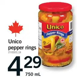 Fortinos UNICO PEPPER RINGS, 750 ML offer