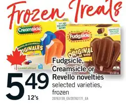 Fortinos FUDGSICLE, CREAMSICLE OR REVELLO NOVELTIES, 12's offer