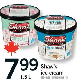 Fortinos SHAW'S ICE CREAM, 1.5 L offer