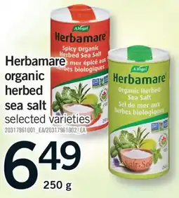 Fortinos HERBAMARE ORGANIC HERBED SEA SALT, 250 G offer