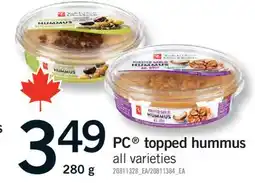 Fortinos PC TOPPED HUMMUS, 280 G offer
